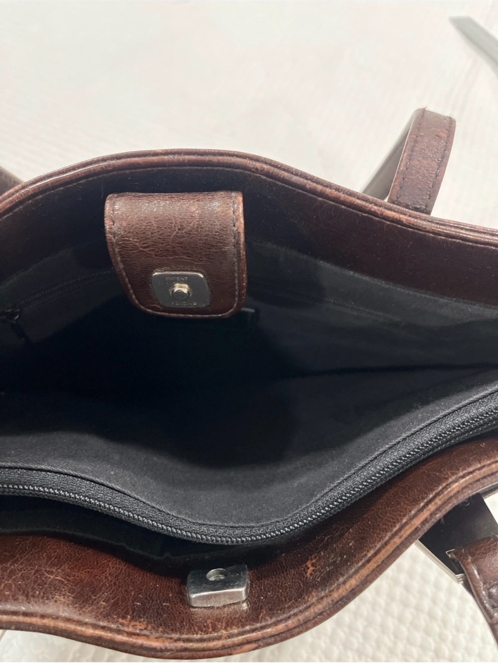 Vintage Liz Claiborne Brown Leather Shoulder Bag Genuine Leather Purse 90’s y2k - Picture 6 of 10